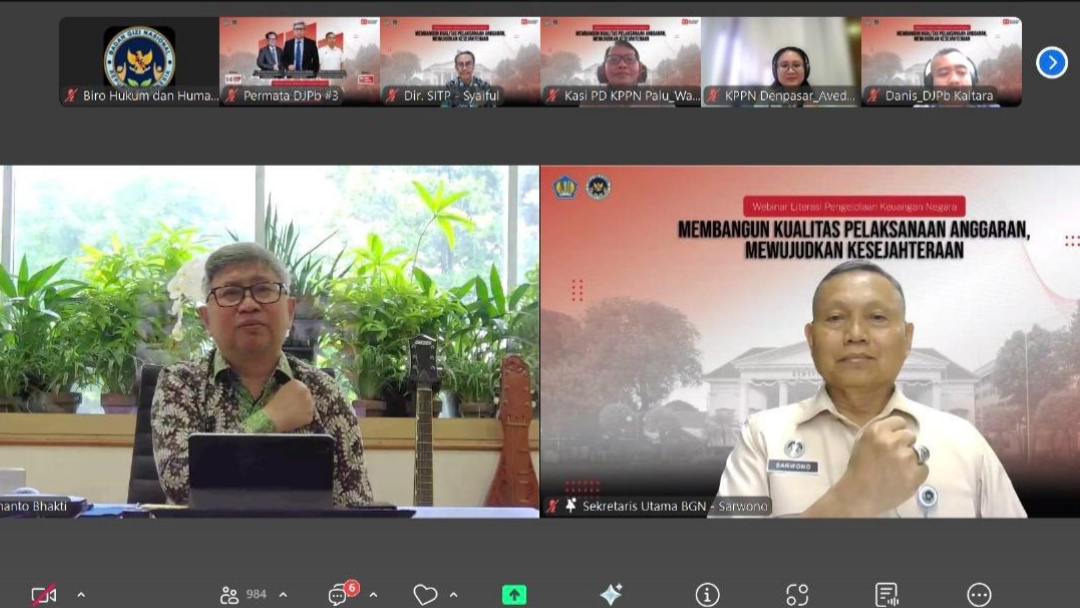 Tingkatkan Kualitas Anggaran, BGN Kota Bengkulu dan Kemenkeu Selenggarakan Webinar Literasi Keuangan